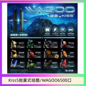 WAGOO哇酷Kiss5 6500口拋棄式 | 自由混搭雙口味 | 雙芯組合